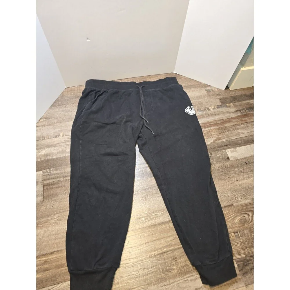 True Religion Sweatpants 2XL Black Logo Joggers #178